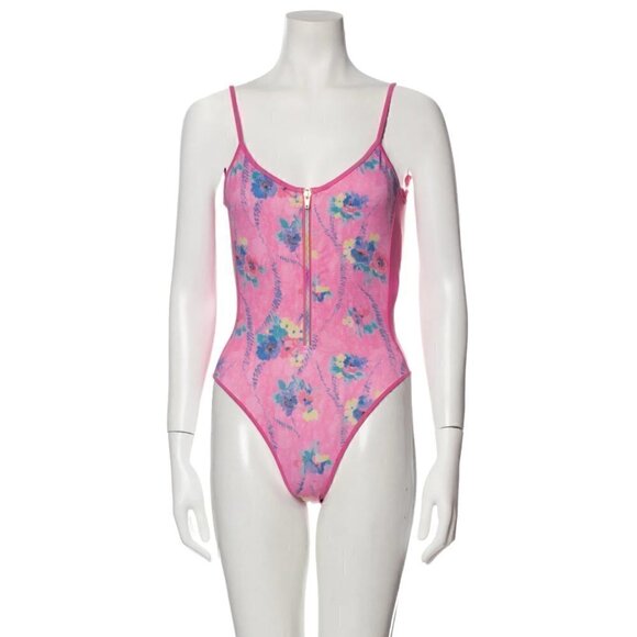 LoveShackFancy x Beach Riot Cheryl One Piece Swimsuit XS Pink - Picture 12 of 16